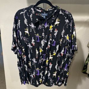 ModCloth Love is a Breeze Monster Mash Short Sleeve Button Down